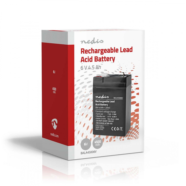 Nedis Battery | Lead-Acid | Rechargeable | 6 V | 4500 mAh