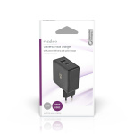 Nedis Wall Charger | PD3.0 45W | Quick charge feature | 2.25 / 2.4 / 3.0 A | Number of outputs: 2 | USB-A / USB-C™ | No Cable Included | Automatic Voltage Selection | Black