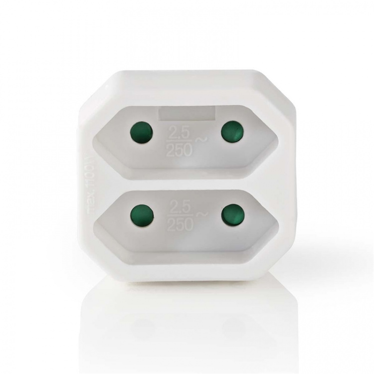 Nedis Power Socket Splitter | Type F (CEE 7/7) | 250 V AC 50 Hz | Type C (CEE 7/16) | 250 V AC 50/60 Hz | 2.5 A | 1100 W | White Nedis Power Socket Splitter | Type F (CEE 7/7) | 250 V AC 50 Hz | Type C (CEE 7/16) | 250 V AC 50/60 Hz | 2.5 A | 1100 W | White