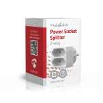 Nedis Power Socket Splitter | Type F (CEE 7/7) | 250 V AC 50 Hz | Type C (CEE 7/16) | 250 V AC 50/60 Hz | 2.5 A | 1100 W | White Nedis Power Socket Splitter | Type F (CEE 7/7) | 250 V AC 50 Hz | Type C (CEE 7/16) | 250 V AC 50/60 Hz | 2.5 A | 1100 W | White