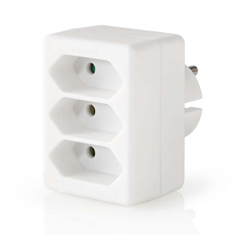 Nedis Power Socket Splitter | Type F (CEE 7/7) | 250 V AC 50 Hz | Type C (CEE 7/16) | 250 V AC 50/60 Hz | 2.5 A | 1700 W | White