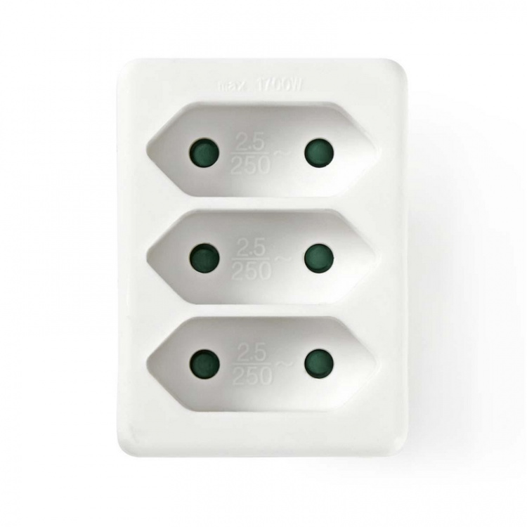 Nedis Power Socket Splitter | Type F (CEE 7/7) | 250 V AC 50 Hz | Type C (CEE 7/16) | 250 V AC 50/60 Hz | 2.5 A | 1700 W | White