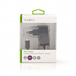 Nedis Wall Charger | Quick charge feature | 1x 3.0 A | Number of outputs: 1 | USB-C™ (Fixed) Cable | 1.50 m | Single Voltage Output | Black