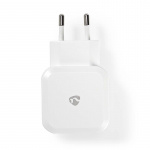Nedis Wall Charger | Quick charge feature | 2x 2.4 A | Number of outputs: 2 | 2x USB-A | No Cable Included | Single Voltage Output | White
