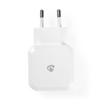 Nedis Wall Charger | Quick charge feature | 2x 2.4 A | Number of outputs: 2 | 2x USB-A | No Cable Included | Single Voltage Output | White