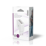 Nedis Wall Charger | 2x 1.0 A / 2x 2.4 A | Number of outputs: 4 | Port type: 4x USB-A | No Cable Included | 24 W | Single Voltage Output