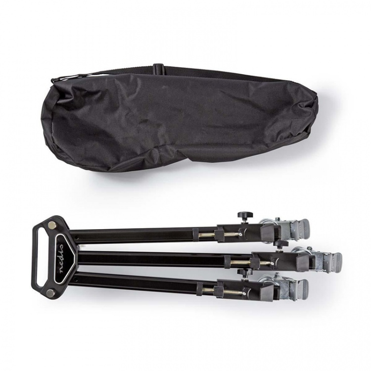 Nedis Tripod Dolly | Maximum load capacity: 20.0 kg | Tripod diameter range: 29.0 mm | Travel bag included | Leg locks | Aluminium | Black Nedis Tripod Dolly | Maximum load capacity: 20.0 kg | Tripod diameter range: 29.0 mm | Travel bag included | Leg locks | Aluminium | Black