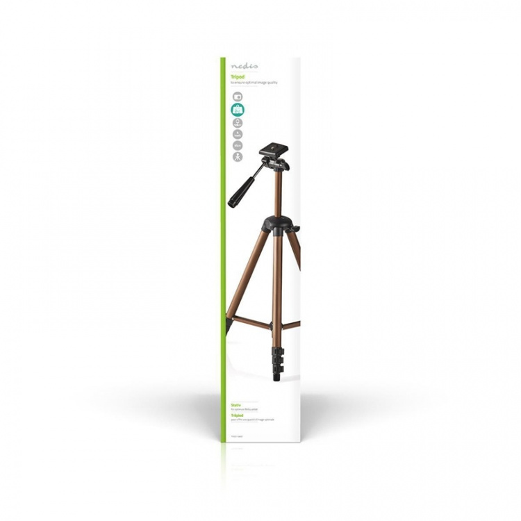 Nedis Tripod | Maximum load capacity: 2.0 kg | Minimum working height: 40.5 cm | Maximum working height: 128.0 cm | 4 Segments | Pan | Travel bag included | ABS / Aluminium | Black / Bronze Nedis Tripod | Maximum load capacity: 2.0 kg | Minimum working height: 40.5 cm | Maximum working height: 128.0 cm | 4 Segments | Pan | Travel bag included | ABS / Aluminium | Black / Bronze