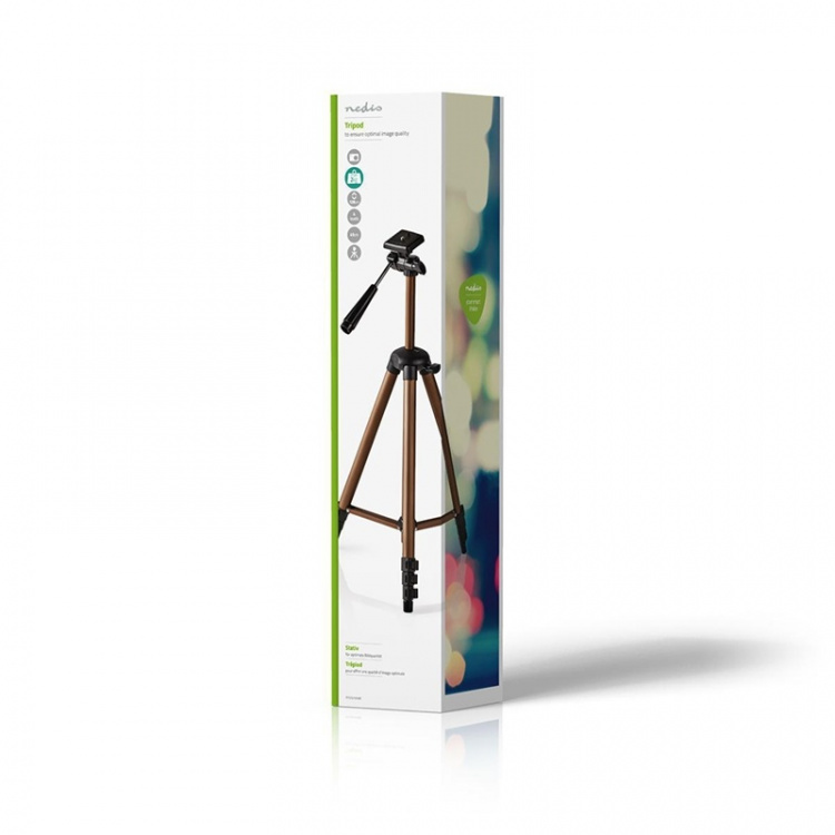 Nedis Tripod | Maximum load capacity: 2.0 kg | Minimum working height: 40.5 cm | Maximum working height: 128.0 cm | 4 Segments | Pan | Travel bag included | ABS / Aluminium | Black / Bronze Nedis Tripod | Maximum load capacity: 2.0 kg | Minimum working height: 40.5 cm | Maximum working height: 128.0 cm | 4 Segments | Pan | Travel bag included | ABS / Aluminium | Black / Bronze