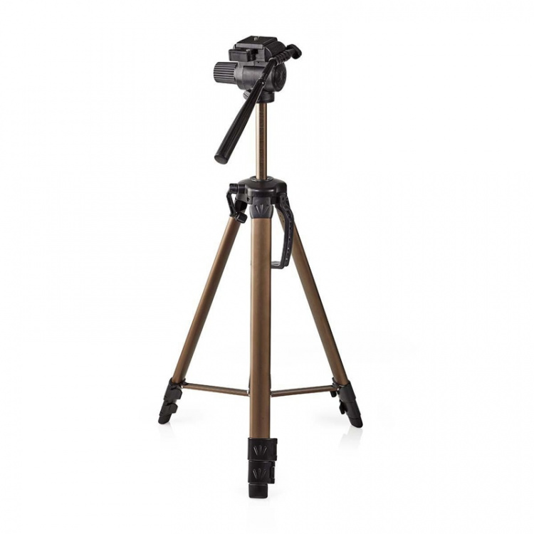 Nedis Tripod | Maximum load capacity: 4.0 kg | Minimum working height: 64.0 cm | Maximum working height: 161.0 cm | 2 Segments | Pan & Tilt | Travel bag included | ABS / Aluminium | Black / Bronze
