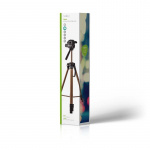 Nedis Tripod | Maximum load capacity: 4.0 kg | Minimum working height: 64.0 cm | Maximum working height: 161.0 cm | 2 Segments | Pan & Tilt | Travel bag included | ABS / Aluminium | Black / Bronze