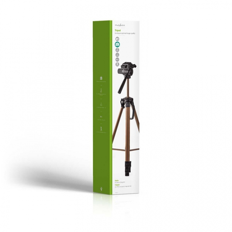 Nedis Tripod | Maximum load capacity: 4.0 kg | Minimum working height: 64.0 cm | Maximum working height: 161.0 cm | 2 Segments | Pan & Tilt | Travel bag included | ABS / Aluminium | Black / Bronze