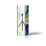 Nedis Tripod | Maximum load capacity: 3.0 kg | Minimum working height: 17.5 cm | Maximum working height: 145.0 cm | 3 Segments | Ball Head | Travel bag included | Reversible center column | ABS / Aluminium | Black