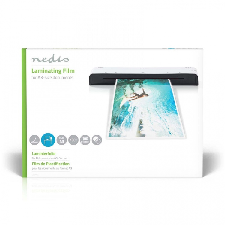 Nedis Laminating Film | A3 | Thickness: 100 µm | Packed per: 100 pcs | Plastic | Transparent Nedis Laminating Film | A3 | Thickness: 100 µm | Packed per: 100 pcs | Plastic | Transparent