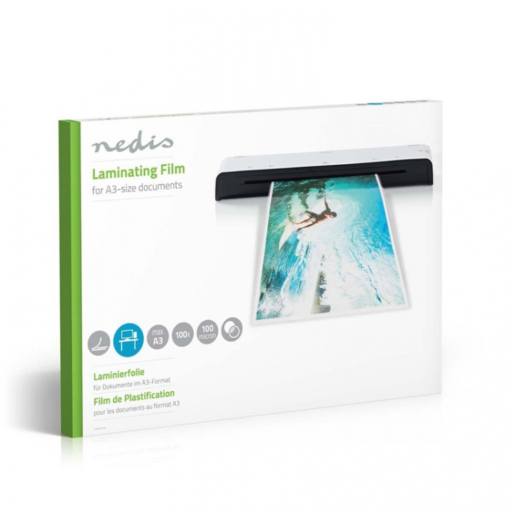 Nedis Laminating Film | A3 | Thickness: 100 µm | Packed per: 100 pcs | Plastic | Transparent Nedis Laminating Film | A3 | Thickness: 100 µm | Packed per: 100 pcs | Plastic | Transparent