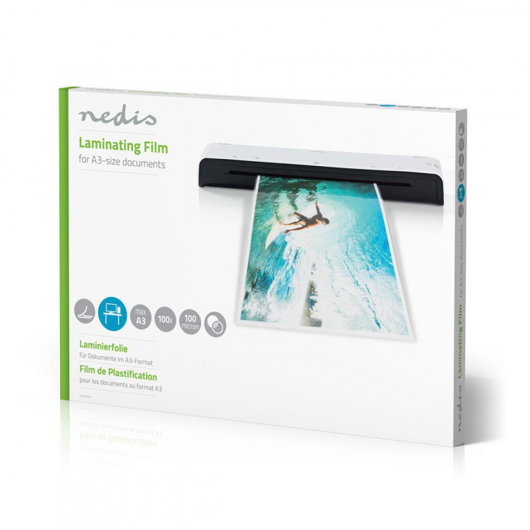 Nedis Laminating Film | A3 | Thickness: 100 µm | Packed per: 100 pcs | Plastic | Transparent Nedis Laminating Film | A3 | Thickness: 100 µm | Packed per: 100 pcs | Plastic | Transparent