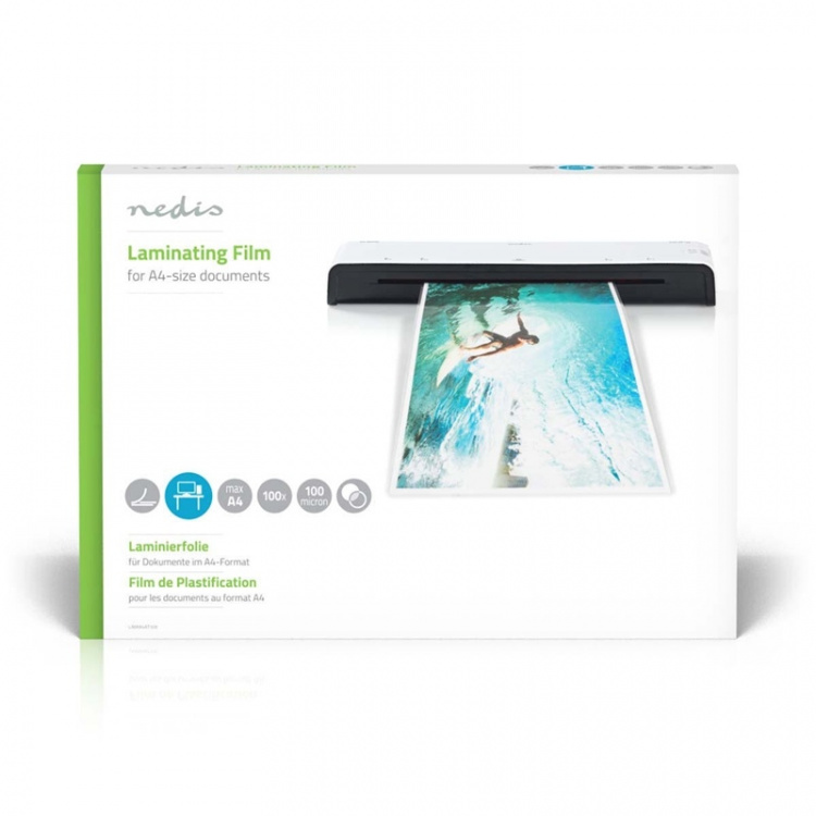 Nedis Laminating Film | A4 | Thickness: 100 µm | Packed per: 100 pcs | Plastic | Transparent Nedis Laminating Film | A4 | Thickness: 100 µm | Packed per: 100 pcs | Plastic | Transparent