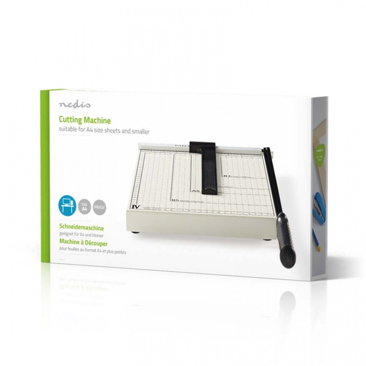 Nedis Paper Cutting Machine | Max. cutting size: 210 x 297 mm | Type of knife: Metal | Metal | Black / White