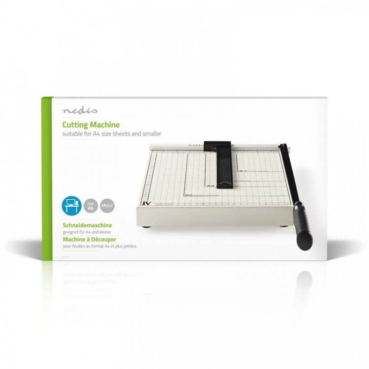 Nedis Paper Cutting Machine | Max. cutting size: 210 x 297 mm | Type of knife: Metal | Metal | Black / White