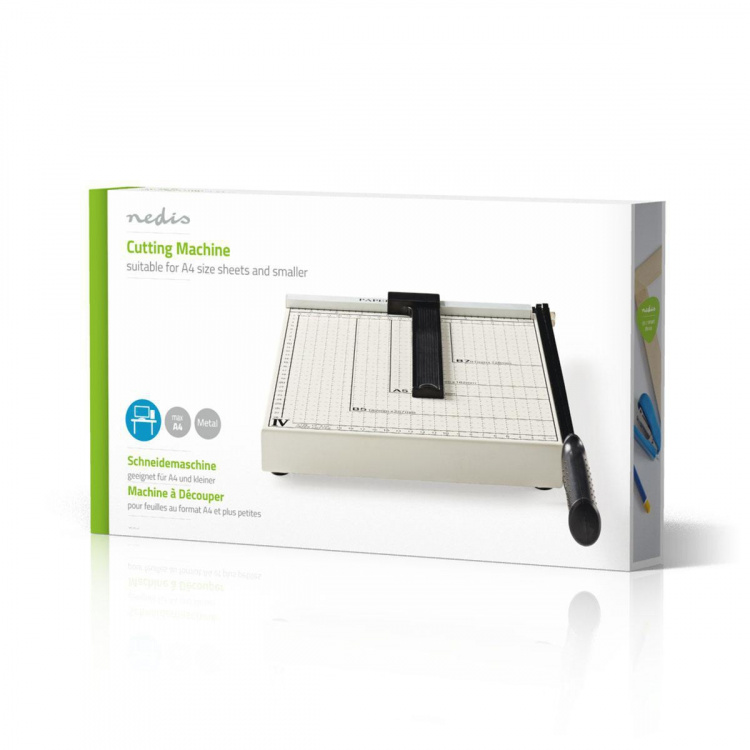 Nedis Paper Cutting Machine | Max. cutting size: 210 x 297 mm | Type of knife: Metal | Metal | Black / White