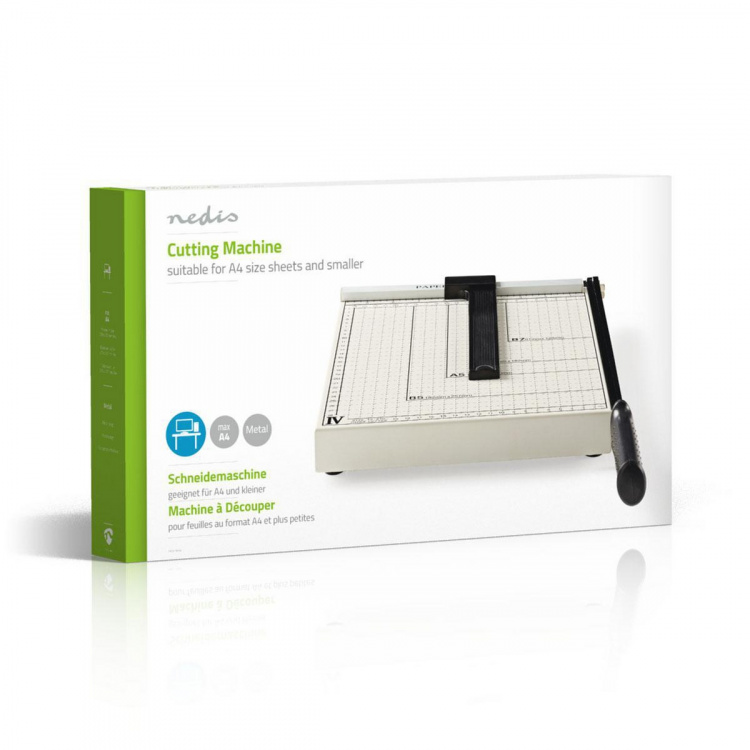 Nedis Paper Cutting Machine | Max. cutting size: 210 x 297 mm | Type of knife: Metal | Metal | Black / White