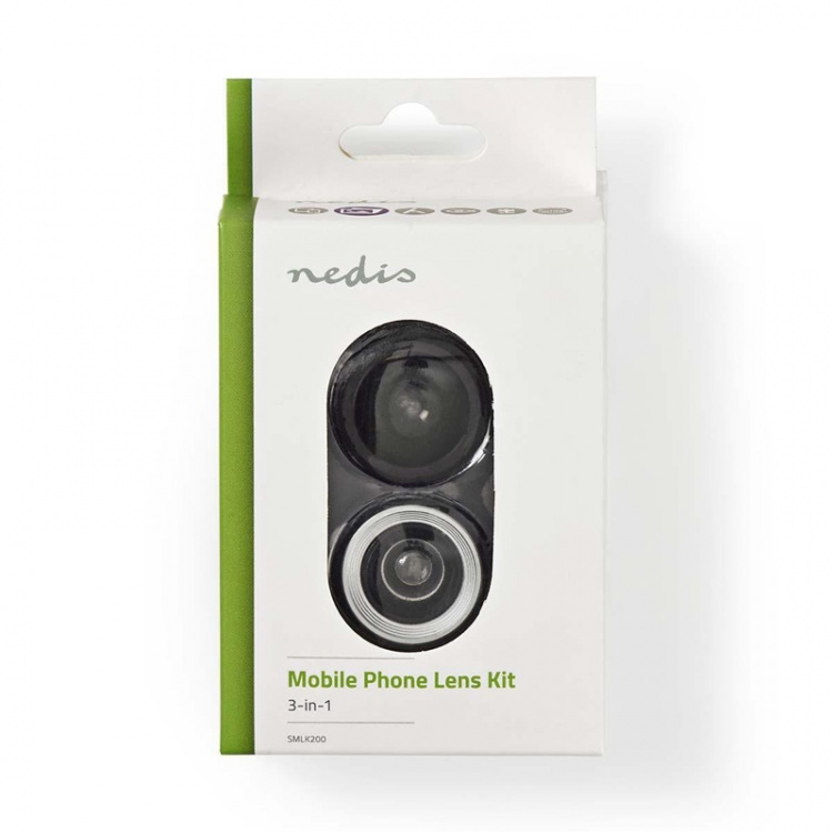 Nedis Camera Lens Kit | Used for: Smartphone / Tablet | 3-in-1 | Lens type: Fish Eye / Macro / Wide Angle | Screw and Plug