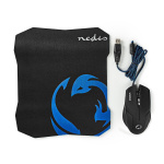 Nedis Gaming Mouse & Mouse Pad Set | Wired | 800 / 1200 / 1600 dpi | Adjustable DPI | Number of buttons: 6 | Right-Handed | 1.50 m | Normal Lighting Nedis Gaming Mouse & Mouse Pad Set | Wired | 800 / 1200 / 1600 dpi | Adjustable DPI | Number of buttons: 6 | Right-Handed | 1.50 m | Normal Lighting