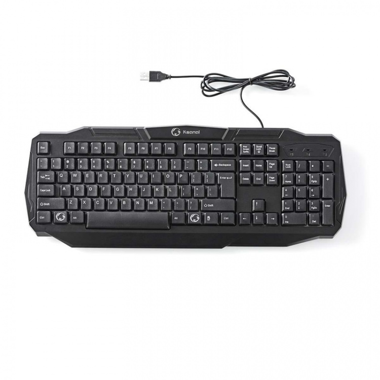 Nedis Wired Gaming Keyboard | USB 2.0 | Membrane Keys | LED | US International | US Layout | USB Powered | Power cable length: 1.50 m | Gaming