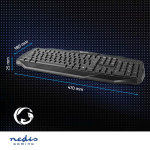Nedis Wired Gaming Keyboard | USB 2.0 | Membrane Keys | LED | US International | US Layout | USB Powered | Power cable length: 1.50 m | Gaming