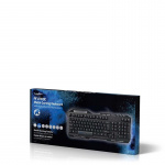 Nedis Wired Gaming Keyboard | USB 2.0 | Membrane Keys | LED | US International | US Layout | USB Powered | Power cable length: 1.50 m | Gaming