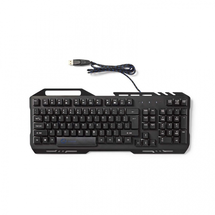 Nedis Wired Gaming Keyboard | USB 2.0 | Membrane Keys | LED | US International | US Layout | USB Powered | Power cable length: 1.50 m | Gaming