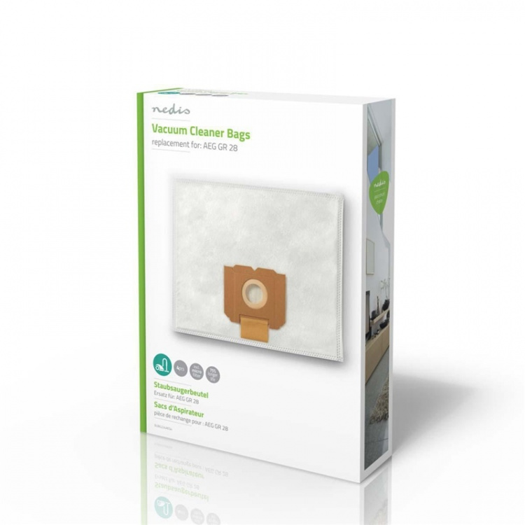 Nedis Vacuum Cleaner Bag | 4 pcs | Synthetic | Most sold for: AEG | White