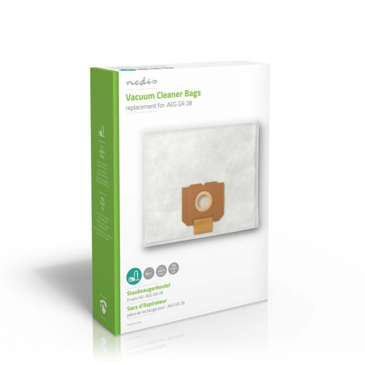 Nedis Vacuum Cleaner Bag | 4 pcs | Synthetic | Most sold for: AEG | White