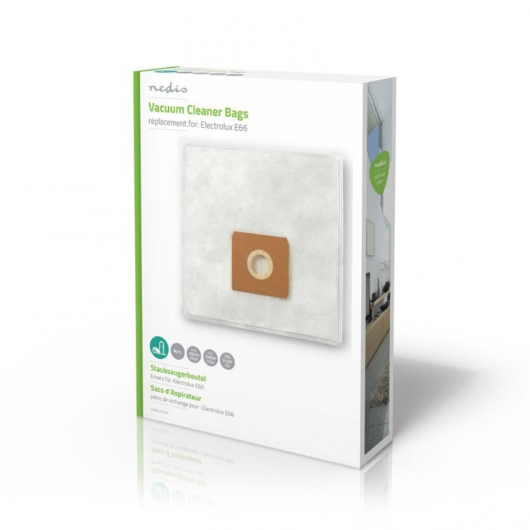 Nedis Vacuum Cleaner Bag | 4 pcs | Synthetic | Most sold for: Electrolux | White