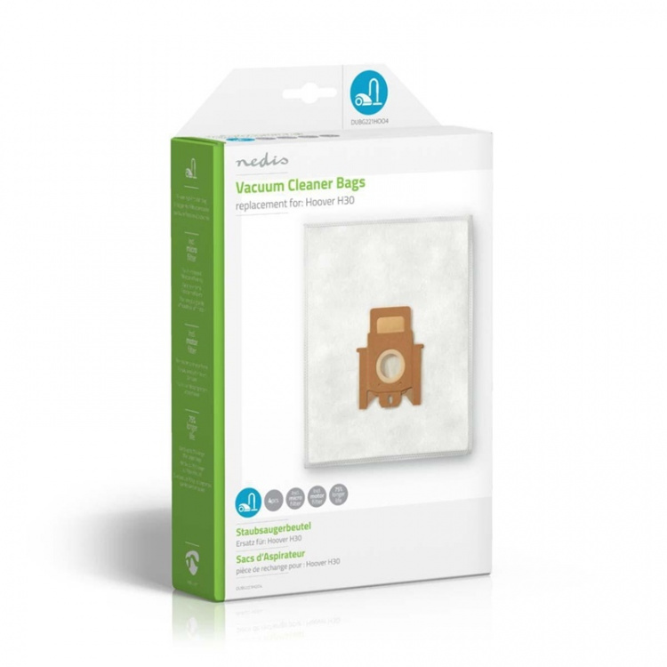 Nedis Vacuum Cleaner Bag | 4 pcs | Synthetic | Most sold for: Hoover H30 | White