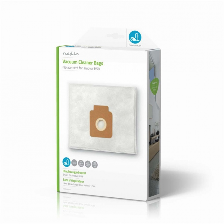 Nedis Vacuum Cleaner Bag | 4 pcs | Synthetic | Most sold for: Hoover H58 | White