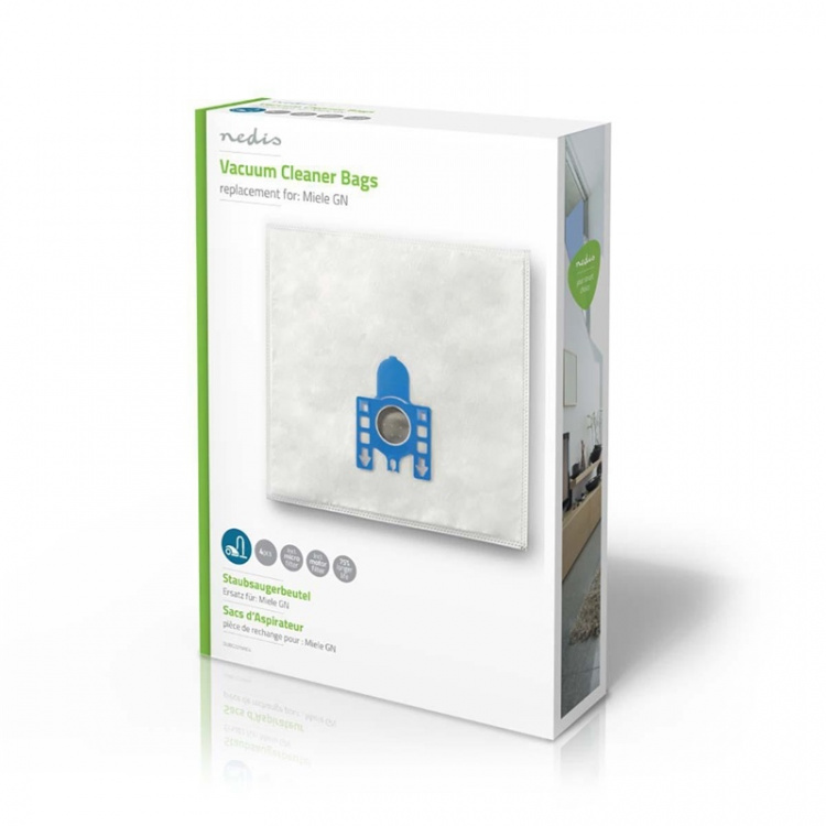 Nedis Vacuum Cleaner Bag | 4 pcs | Synthetic | Most sold for: Miele | White