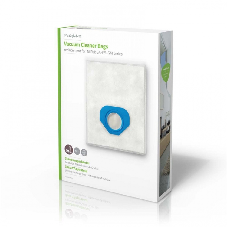 Nedis Vacuum Cleaner Bag | 4 pcs | Synthetic | Most sold for: Nilfisk | White