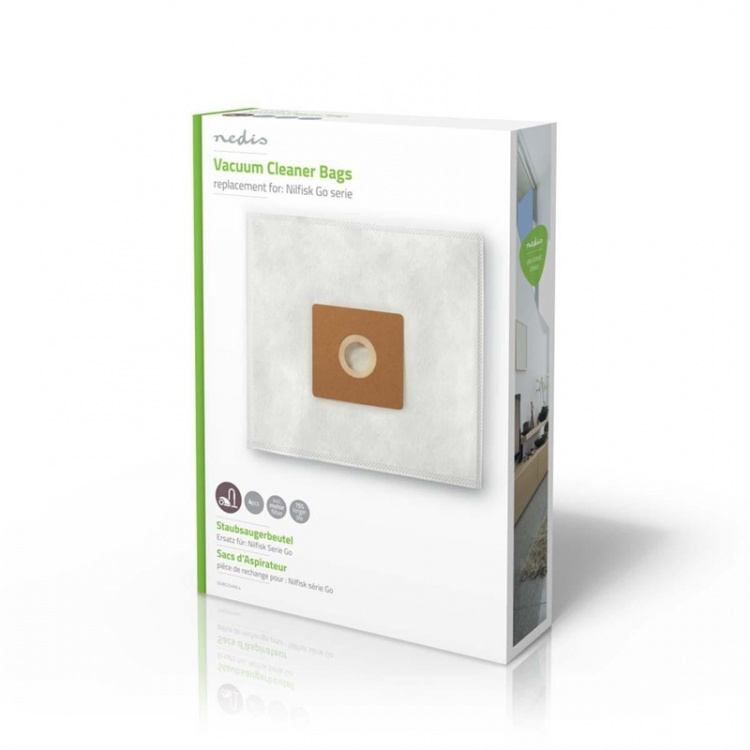 Nedis Vacuum Cleaner Bag | 4 pcs | Synthetic | Most sold for: Nilfisk | White