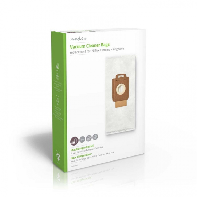 Nedis Vacuum Cleaner Bag | 4 pcs | Synthetic | Most sold for: Nilfisk | White