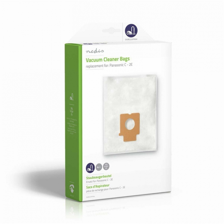 Nedis Vacuum Cleaner Bag | 4 pcs | Synthetic | Most sold for: Panasonic C - 2E | White