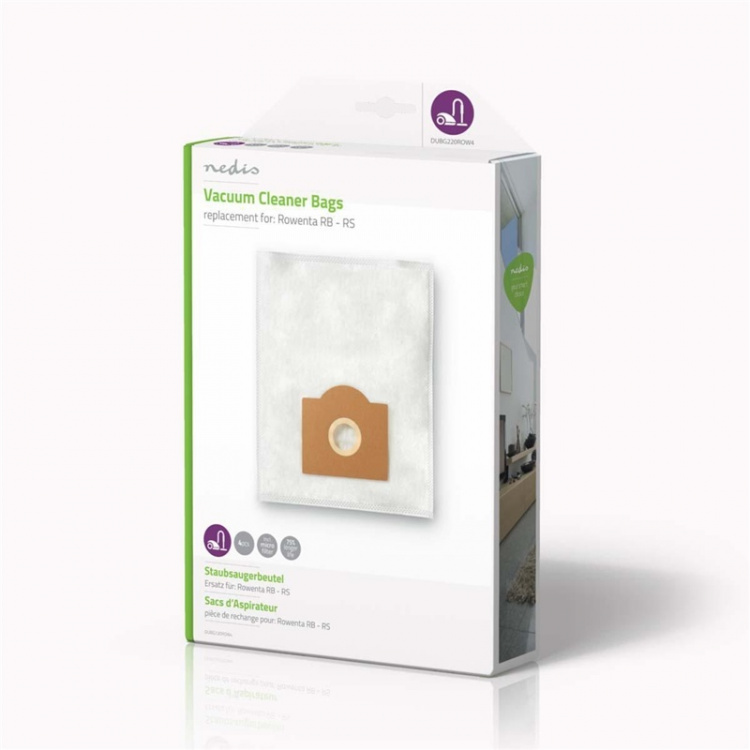Nedis Vacuum Cleaner Bag | 4 pcs | Synthetic | Most sold for: Rowenta RB - RS | White