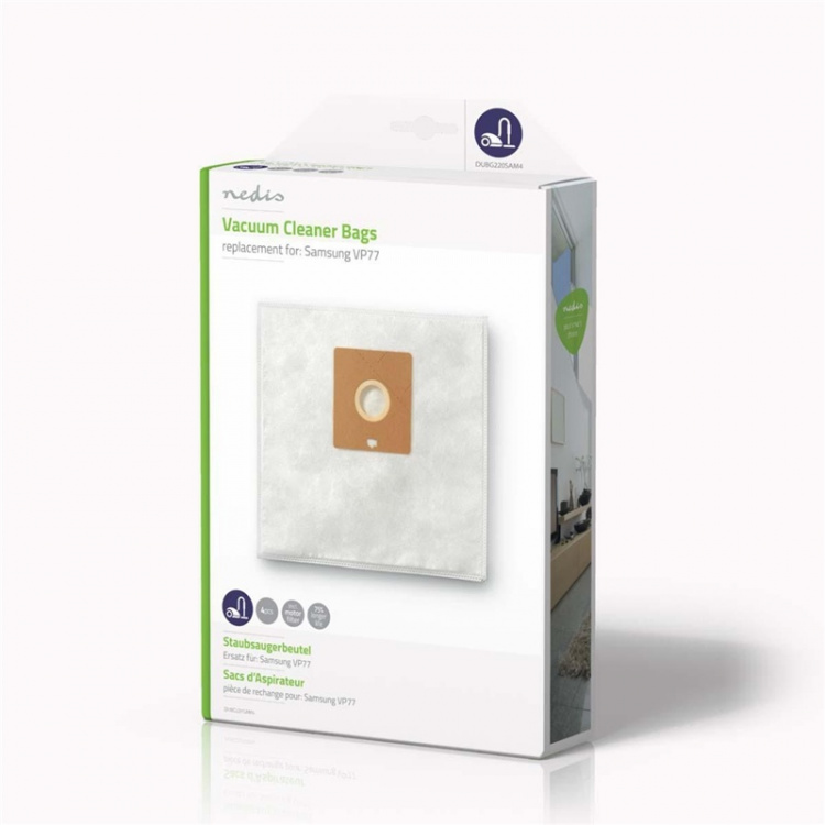 Nedis Vacuum Cleaner Bag | 4 pcs | Synthetic | Most sold for: Philips | White