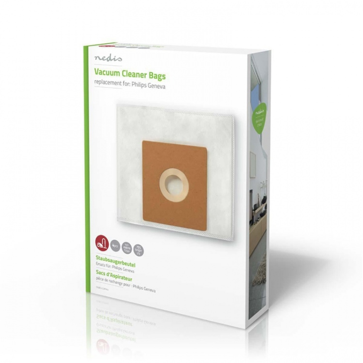 Nedis Vacuum Cleaner Bag | 4 pcs | Synthetic | Most sold for: Philips | White