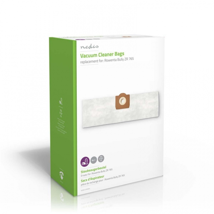 Nedis Vacuum Cleaner Bag | 4 pcs | Synthetic | Most sold for: Rowenta Bully ZR 765 | White