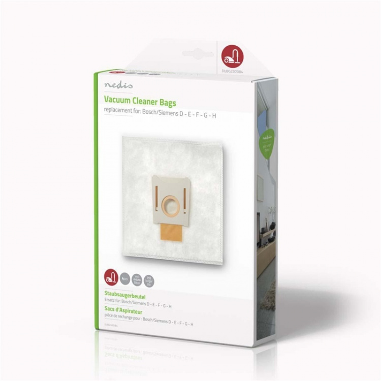 Nedis Vacuum Cleaner Bag | 4 pcs | Synthetic | Most sold for: Bosch / Siemens | White