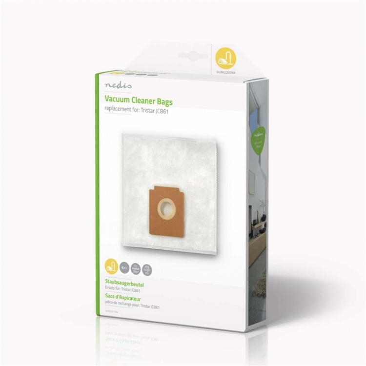 Nedis Vacuum Cleaner Bag | 4 pcs | Synthetic | Most sold for: Tristar JC861 | White