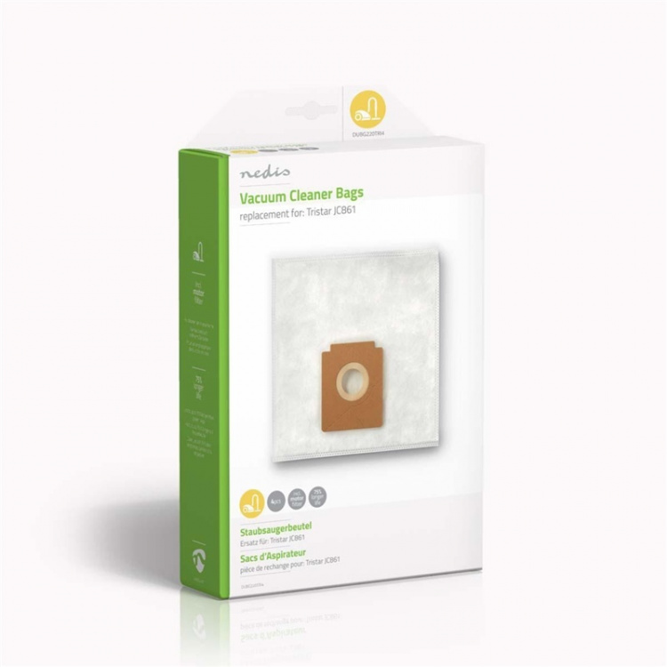 Nedis Vacuum Cleaner Bag | 4 pcs | Synthetic | Most sold for: Tristar JC861 | White