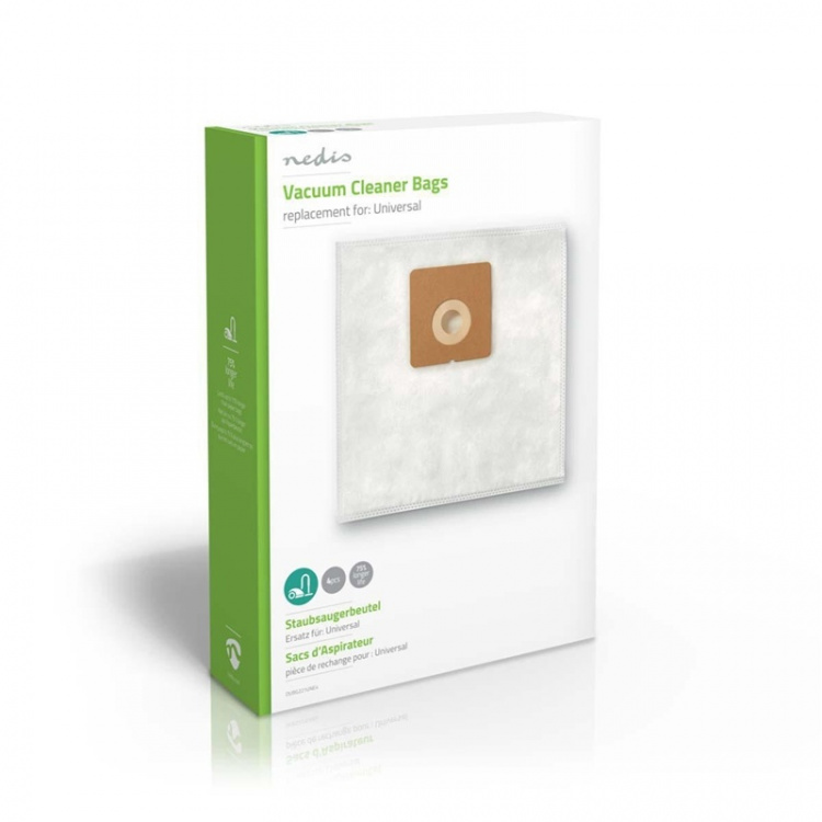 Nedis Vacuum Cleaner Bag | 4 pcs | Synthetic | Most sold for: Universal | White