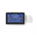 Nedis Weather Station | Indoor & Outdoor | Including wireless weather sensor | Weather forecast | Time display | LCD | Alarm clock function